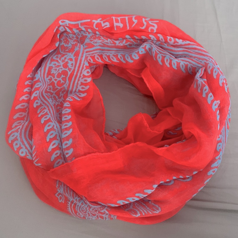 Bright Coral Infinity Scarf